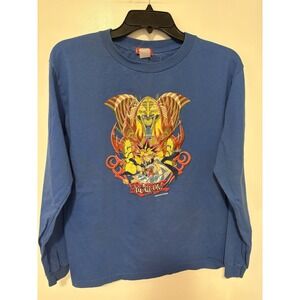 Yu-Gi-Oh! 1996 KAZUKI TAKAHASHI Boys BLUE Long Sleeve Shirt M Vintage